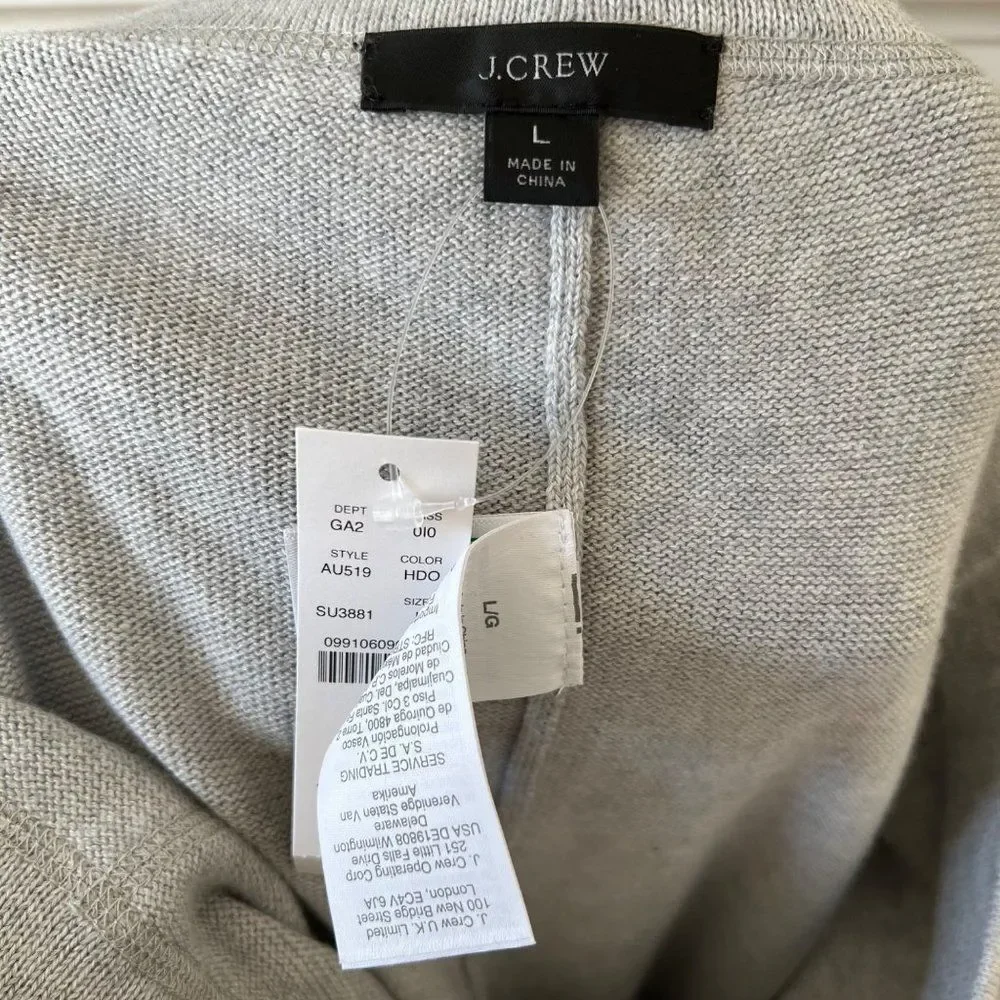 J. Crew Cotton Cashmere Jogger Pant Heather Dove Grey NWT